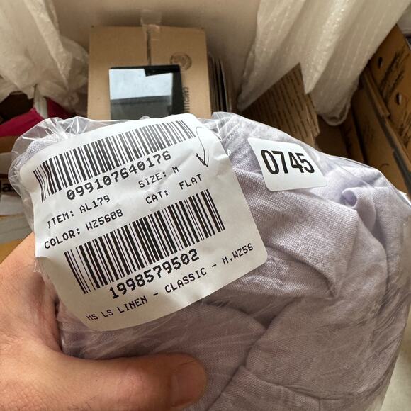 J.Crew Classic Fit Linen Shirt Mens M Purple Button Up Long Sleeve Lightweight - Picture 10 of 10